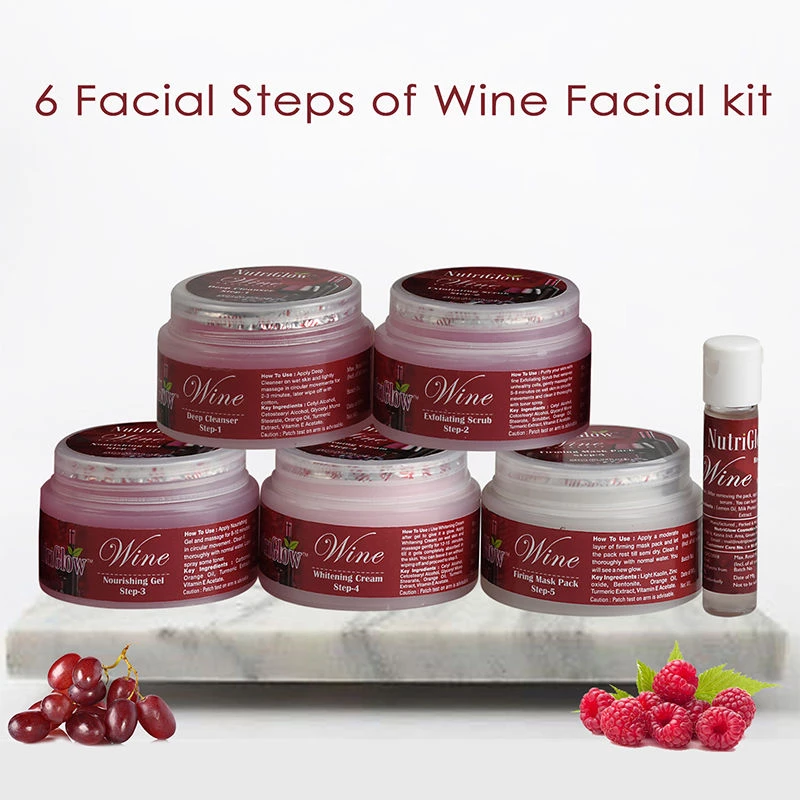NutriGlow Wine Facial Kit For Blemish Free Fairer Complexion, 260 g-5.webp